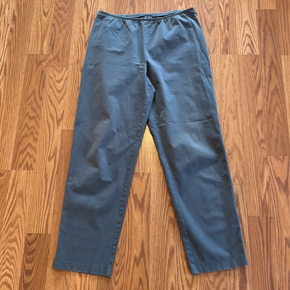 Eileen Fisher Gray Elastic Waist Pants Size Small Comfy Neutral Cotton Spandex - Picture 1 of 10